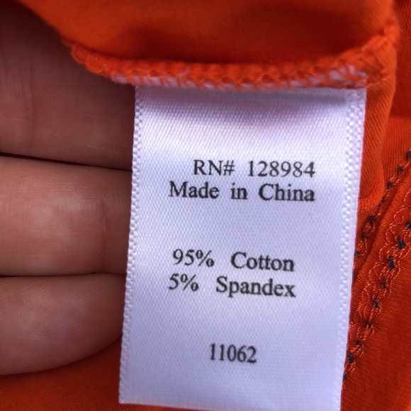 NWOT- CHRISTINE & TAYLOR 3/4 Sleeve Wrap Dress - Orange blue white stripes - Picture 8 of 8